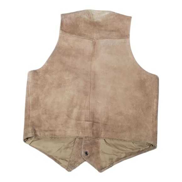 Vintage Chess King Suede Leather Vest Men’s Medium Korea Western Button Front - Picture 2 of 13